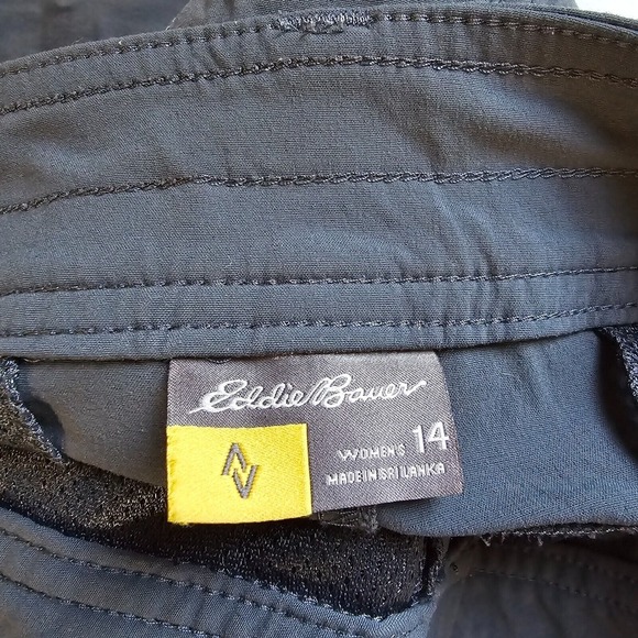 Eddie Bauer Travex Womens Nylon Hiking Pants Size 14 Gray Roll Cuff Outdoor Tech - Picture 5 of 14